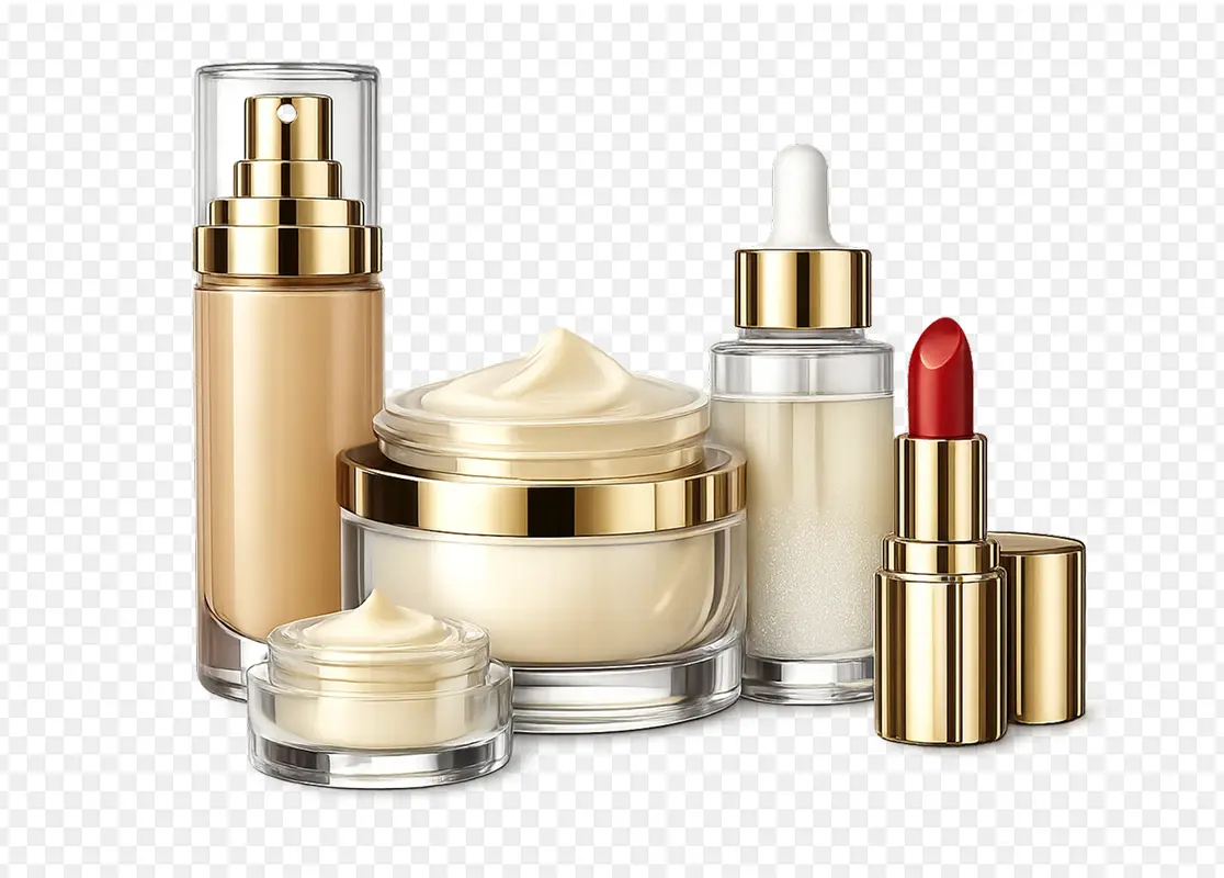 Skincare set product photo after background removal