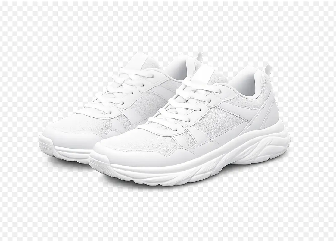 White sneakers isolated as a transparent PNG cutout