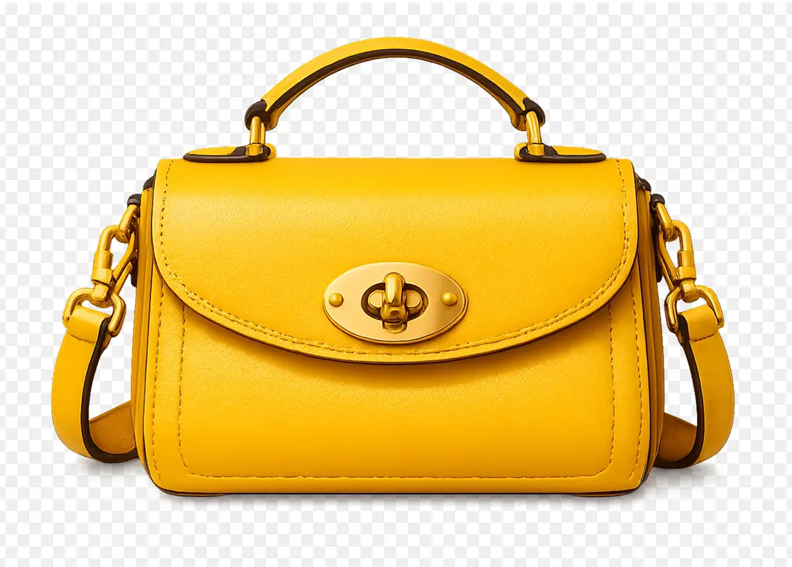 Yellow bag product cutout after AI background removal