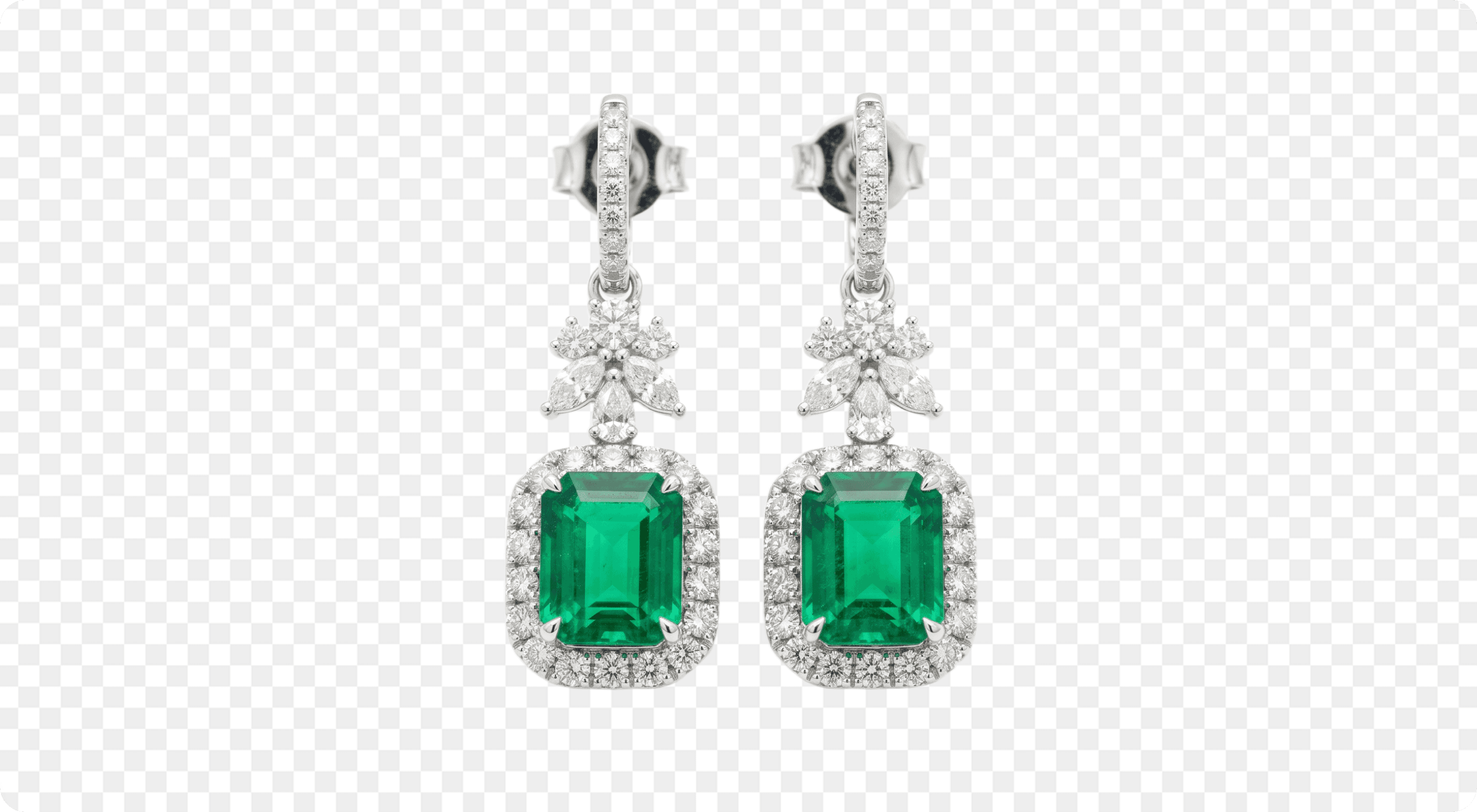 AI generated transparent PNG earrings asset for design and ecommerce