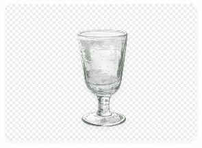 Transparent glass PNG asset with a real alpha background
