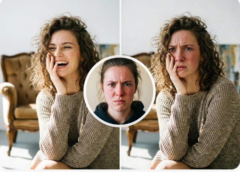 Video face swap comparison featuring two women